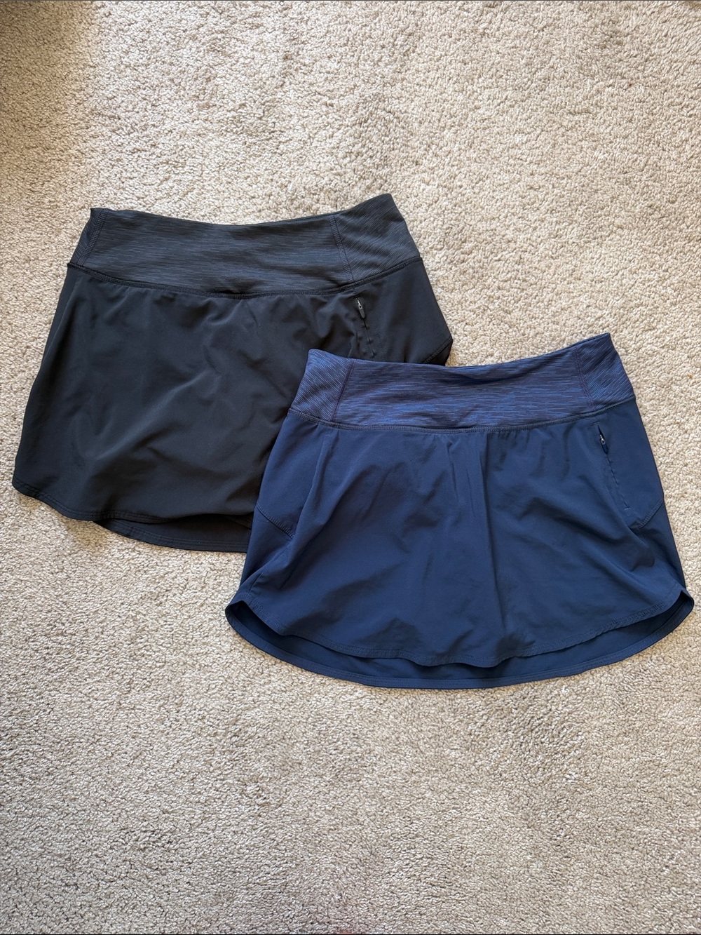 Outdoor Voices Bundle Two Athletic Skorts in Black and Navy S